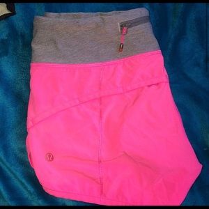 Pink lululemon speed shorts